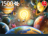 Jumbo Premium Floating in Ydre Space Line Puzzle 1500 stykker
