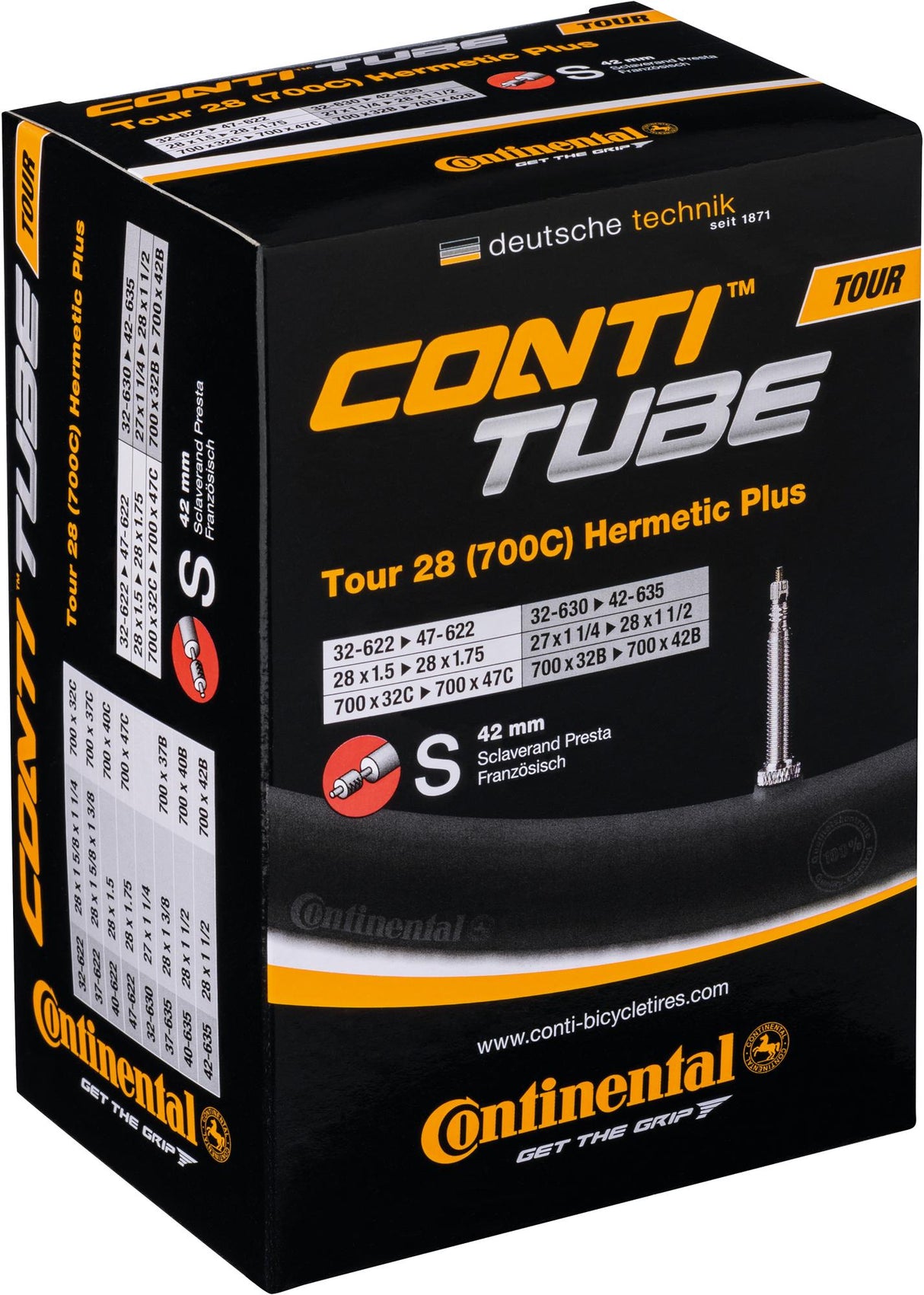 Bib Continental Hermetic + AV17 42 mm Tour 28 pouces (32-622 47-622)