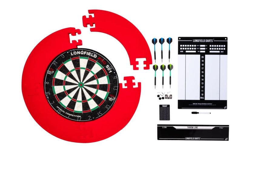 Turnir Longfield Darts Dartboard z dodatki rdeči 8-deli