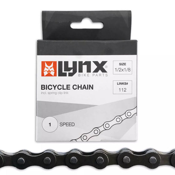Lynx Fahrradkette - Standard -Halskette, 112 Glieder, 1 2 x 1 8, grau