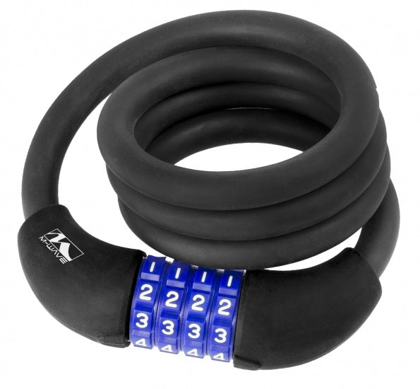 M-Wave Spiral Lock Number Combination Silicone 1000 x 12 mm Black