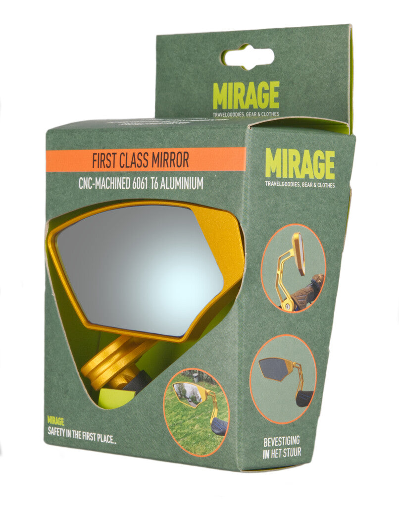 Mirage Mirror Bar-end rotatif de luxe en verre orage or sur le menu