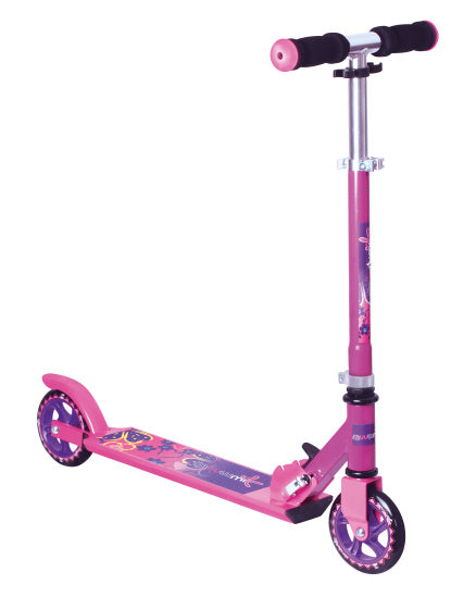 Muuwmi 2-Rad Kinderestp flappbare Foussbrems rosa Purple