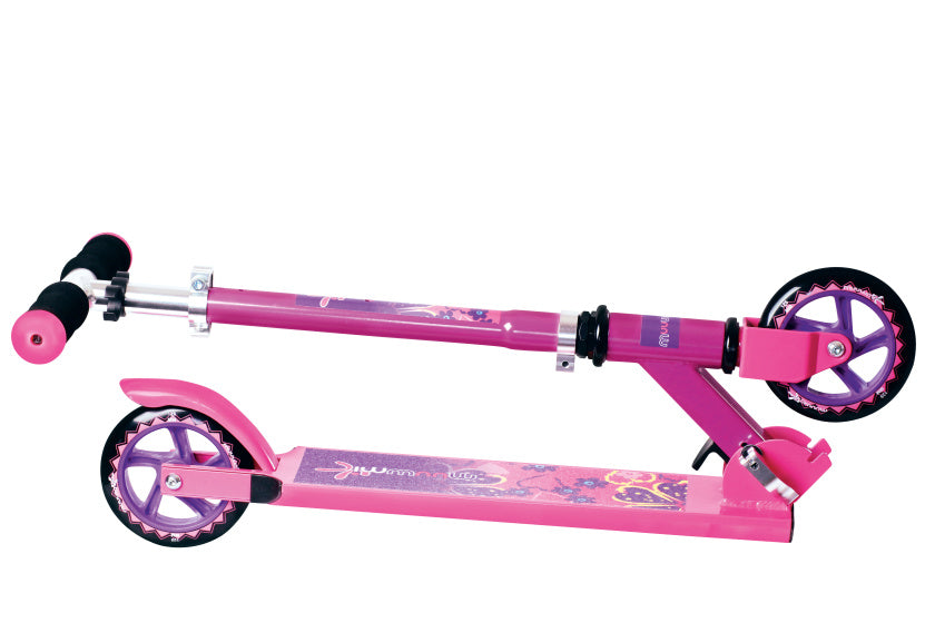 Muuwmi 2-Rad Kinderestp flappbare Foussbrems rosa Purple