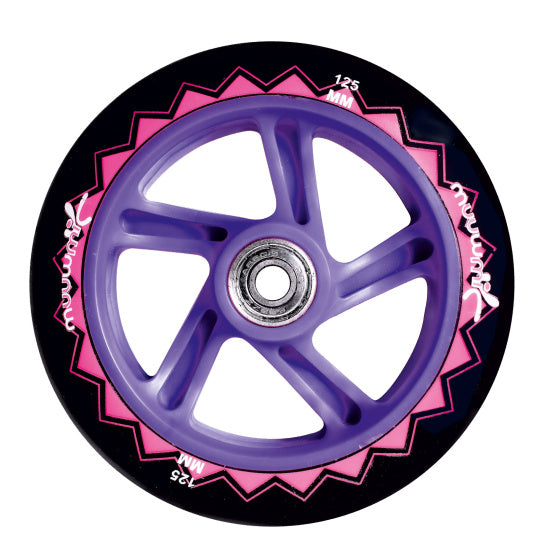 Muuwmi 2-Rad Kinderestp flappbare Foussbrems rosa Purple