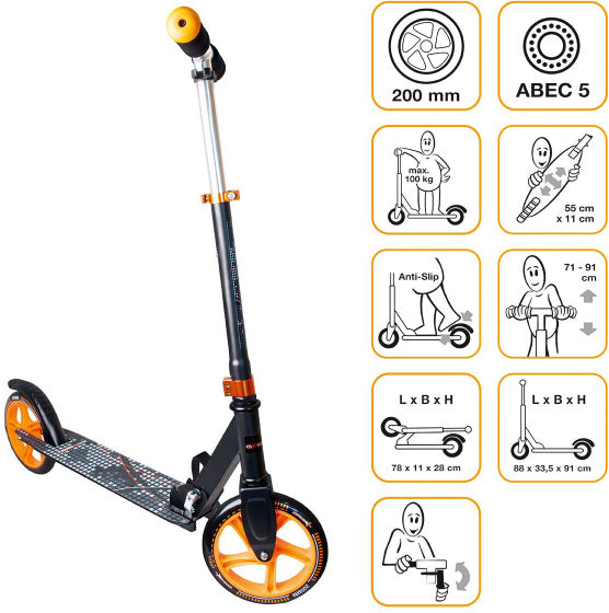 Muuwmi 2-hjulet bringer bremse brems sort orange