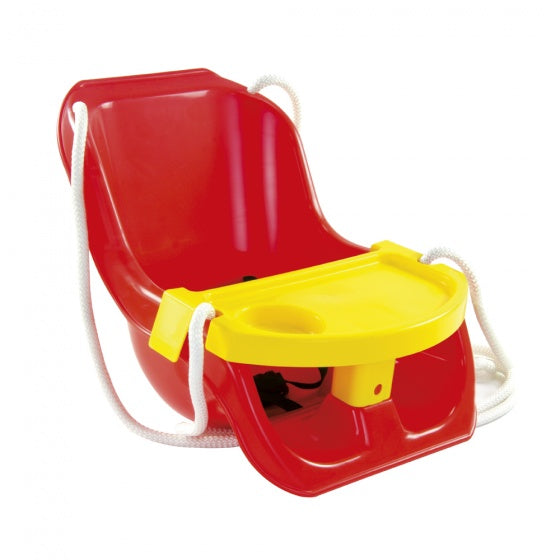 Paradiso Toys Baby Swing z listom 2-in-1 rdeče
