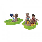 Sandbox with lid boat 118 x 79 x 22 cm green