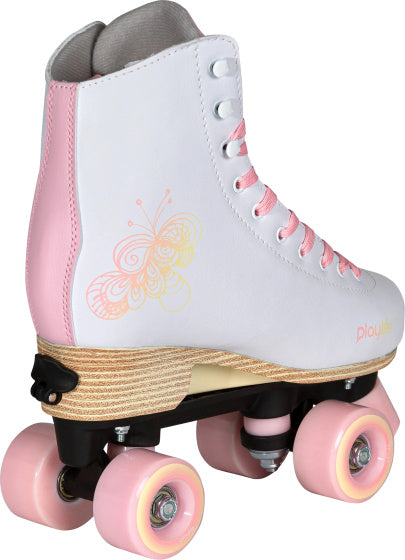 Playlife Verstellbare Rollschuhn -Skates Junior Weißrosa Größe 35 38