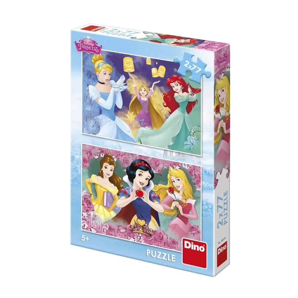 Dinotoys Dino Puzzle - Disneyjeve princese - 2 x 77 kosov