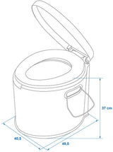 Proplus Draagbaar toilet 7 liter zithoogte 37 cm grijs