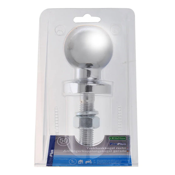 Proplus towbar sfera da 50 mm in acciaio dritto m16 x 55 mm argento
