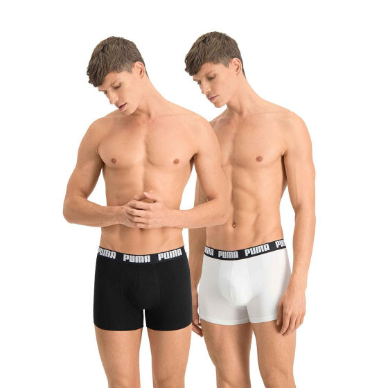 Puma Basic Boxer Short Men (Pack of 2) Black White Size XL
