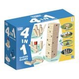 Grasshopper 4-in-1 lesene vrtne igre Kubb Domino Jenga