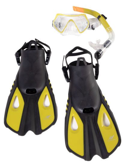 Rucanor Zandvoort Snorkel set with flippers Lime size 32-36