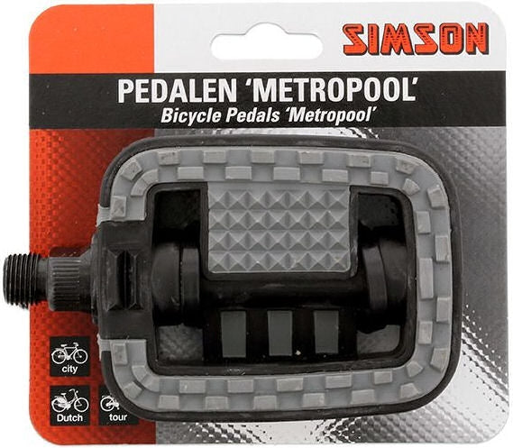 Pedály Simson Set Metropool 9 16 palců šedá černá