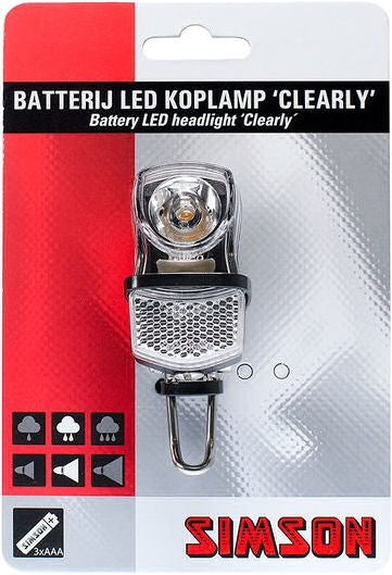 Headlight Clearly LED Battery Black