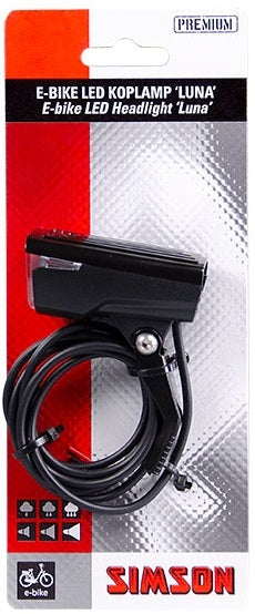 Headlight Luna E-Bike LED 6 cm Fork 25 Lux Black