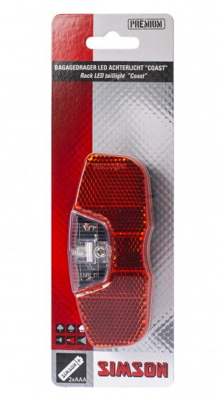 Simson batterij bagagedrager achterlicht coast 1 led on of
