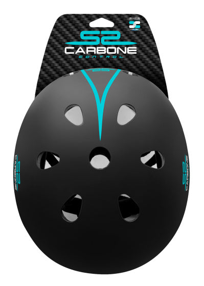 Skids Kontroll Carbone Skate Helm Upassbar schwaarz Gréisst 53-57 cm
