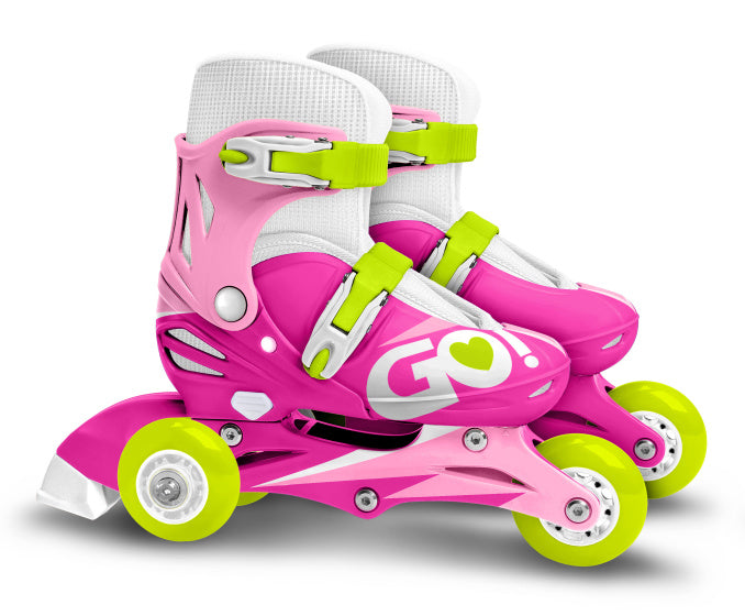 Skids Controlla pattini in linea rosa dimensioni rosa 27-30