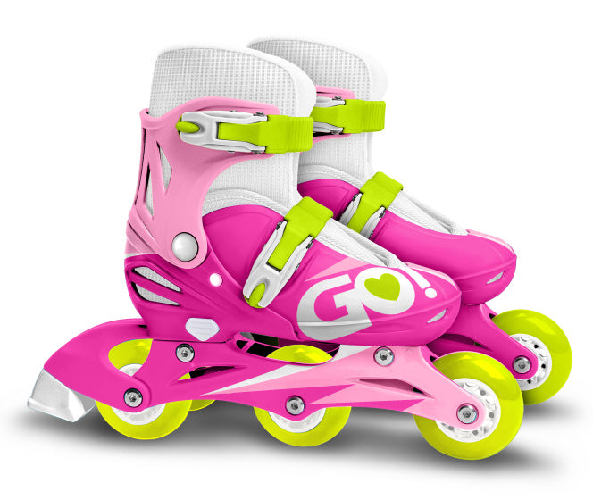Skids Controlla pattini in linea rosa dimensioni rosa 27-30