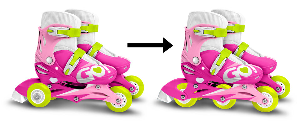 Skids Controlla pattini in linea rosa dimensioni rosa 27-30