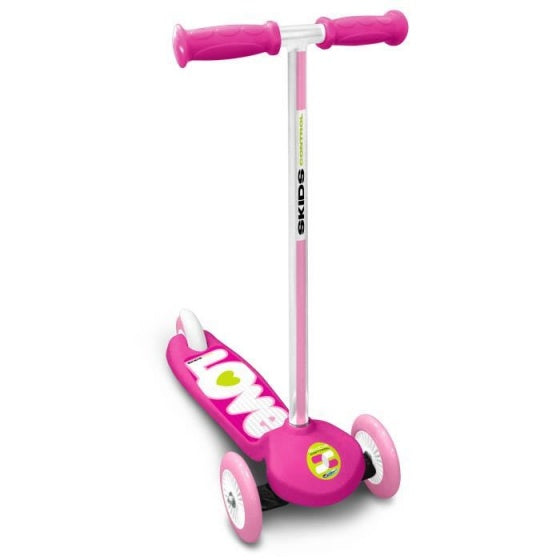 Skids Control de niños de 3 ruedas Paso de pie de pie rosa