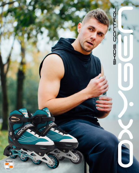 Skids Control-Oxygen Inline Skates Semi-Softboat justerbar bensinstørrelse 42-45