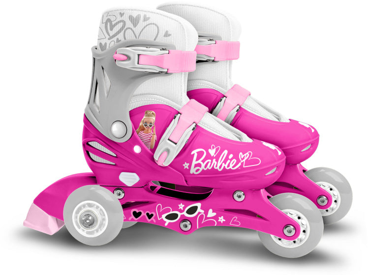 Mattel 2-i-1 skøyter hardboot justerbar rosa hvit størrelse 27-30