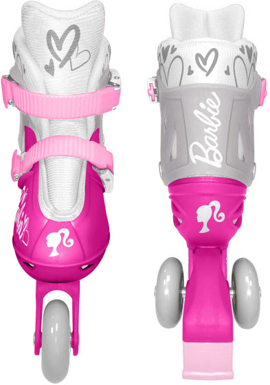 Mattel 2-i-1 skøyter hardboot justerbar rosa hvit størrelse 27-30
