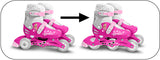 Mattel 2-i-1 skøyter hardboot justerbar rosa hvit størrelse 27-30