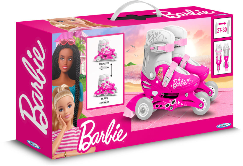 Mattel 2-i-1 skøyter hardboot justerbar rosa hvit størrelse 27-30