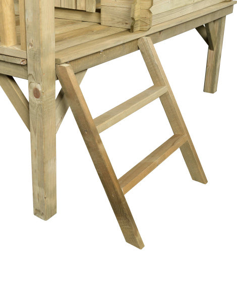 Swingking Camilla Wooden Playhouse with Natural Green slide