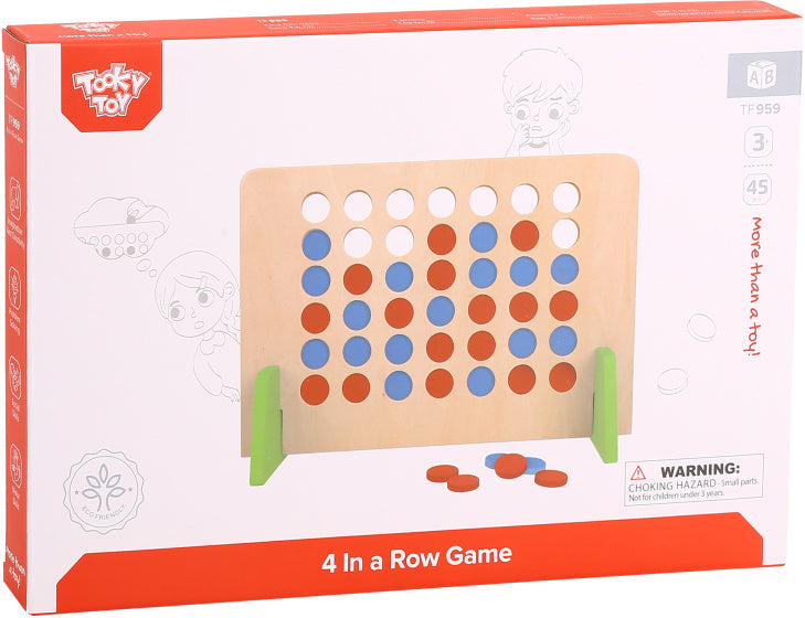 Toky Toy four in a row educational wooden toy 45-piece