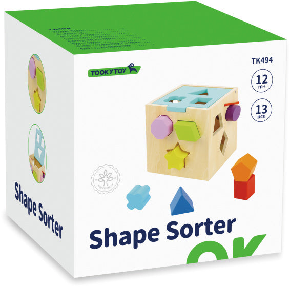 Tooky toy Houten Vormenstoof 12 maanden 13-delig