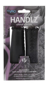 Velo Handle Leather Ergo 92 135mm sort