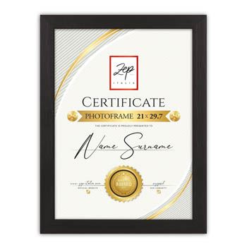 Certificat ZEP V4721B noir 21x29,7 cm