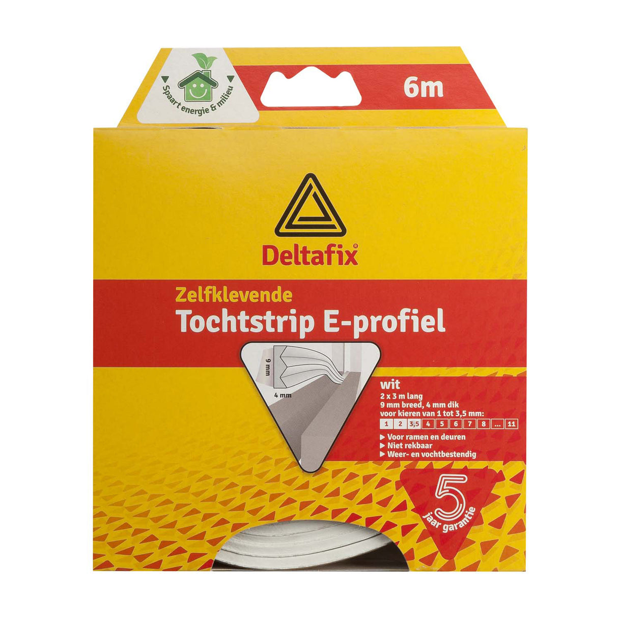 Deltafix osnutek pasu e-profil 6m x 9 mm 4 mm bela