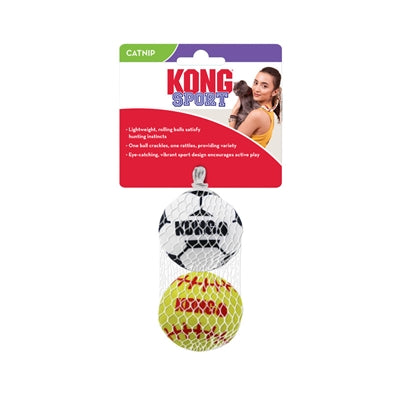 Kong Cat Sport Balls With Catnip Assorti