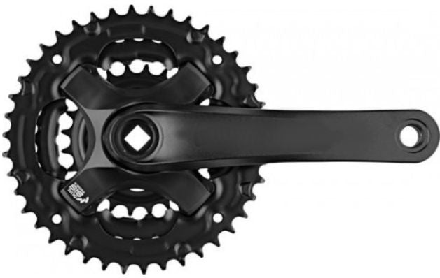 Samox Crankset 170 mm Triple 42 32 22 T Mat sort 4 mm