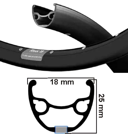 Ryde Velg rival 19 Mat Disk 27,5 (584) 32 Lächer 14g Matte