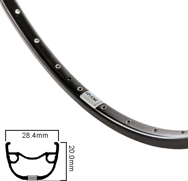 Ryde Velg Rival 23 28 pouces (622) Disque zwart 32 trous uniquement cassé