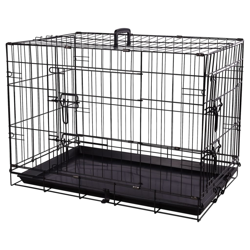 Flamingo Flamingo Wire Cage Mezo with sliding door M 47x77x55 cm Black