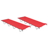 VIDAXL CAMP SEDS 2 ST 180X60X19 CM Oxford tkanina in jeklena rdeča