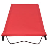 VIDAXL CAMP SEDS 2 ST 180X60X19 CM Oxford tkanina in jeklena rdeča