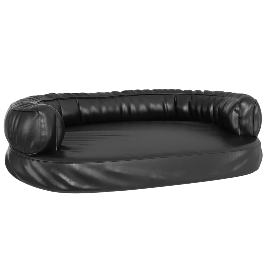 Vidaxl dog basket with ergonomic foam 75x53 cm artificial leather black