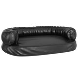 Vidaxl dog basket with ergonomic foam 75x53 cm artificial leather black