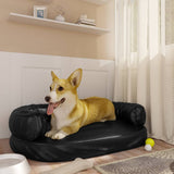 Vidaxl dog basket with ergonomic foam 75x53 cm artificial leather black