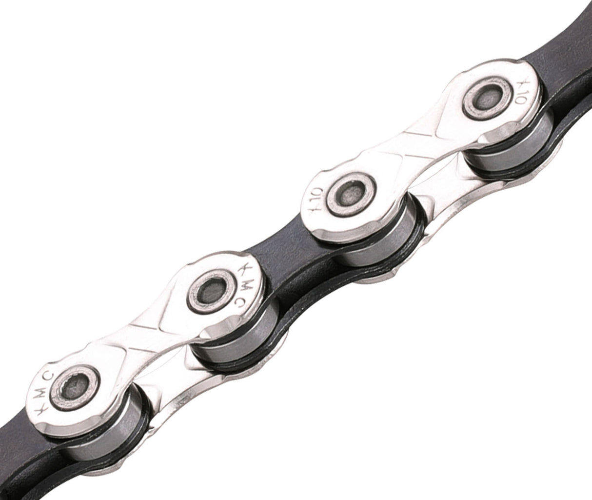 KM X10 Cykelkæde 10 Speed ​​1 2x11 128 122 Sølvsølv sort